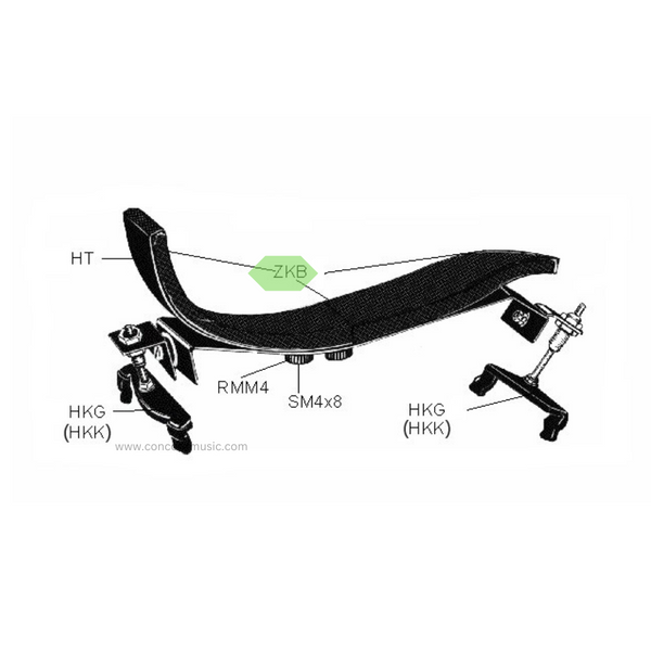 BonMusica replacement pads for violin and viola, ZKB diagram showing item.